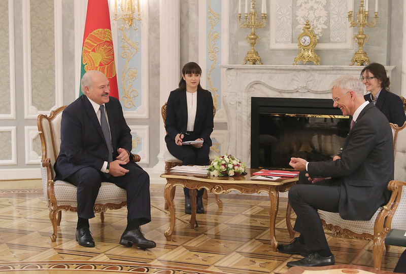 Lukashenko and Kariņš in Minsk