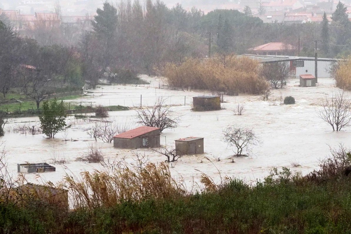 Francijā vētra «Glorija» izraisījusi plašus plūdus, 2020.gada janvāris.