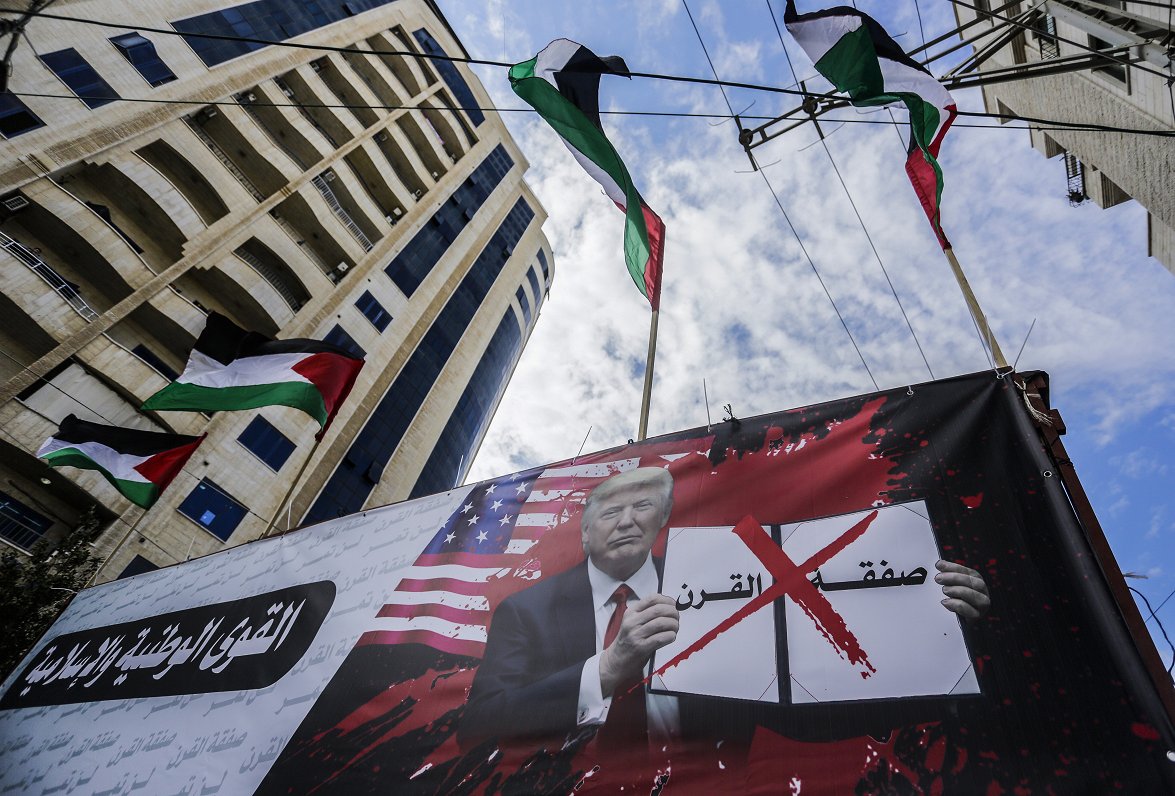 Palestīniešu protests pret Trampa Tuvo Austrumu miera plānu