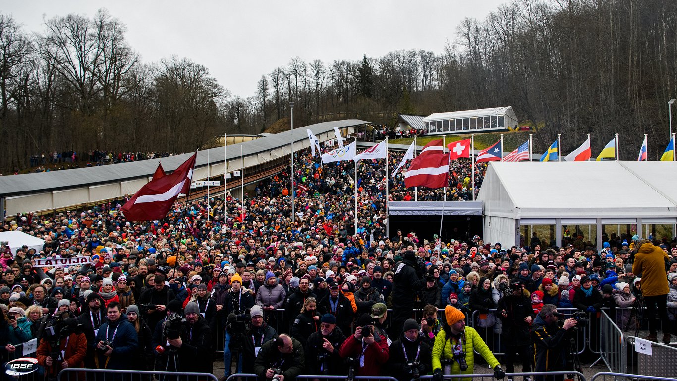 2014 Olympic medals ceremony in Sigulda