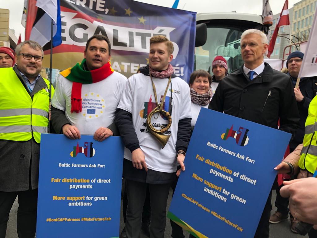 Baltijas valstu lauksaimnieku protests Briselē