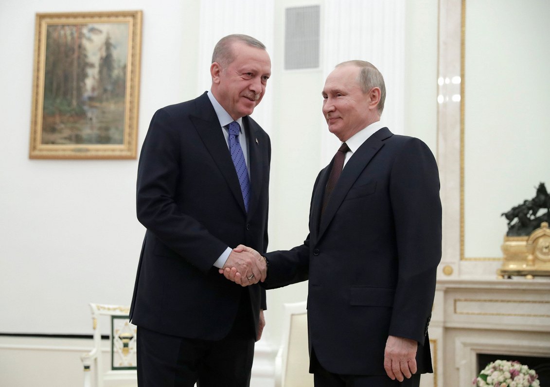 Turcijas prezidents Erdogans un Krievijas prezidents Putins (05.03.2020)