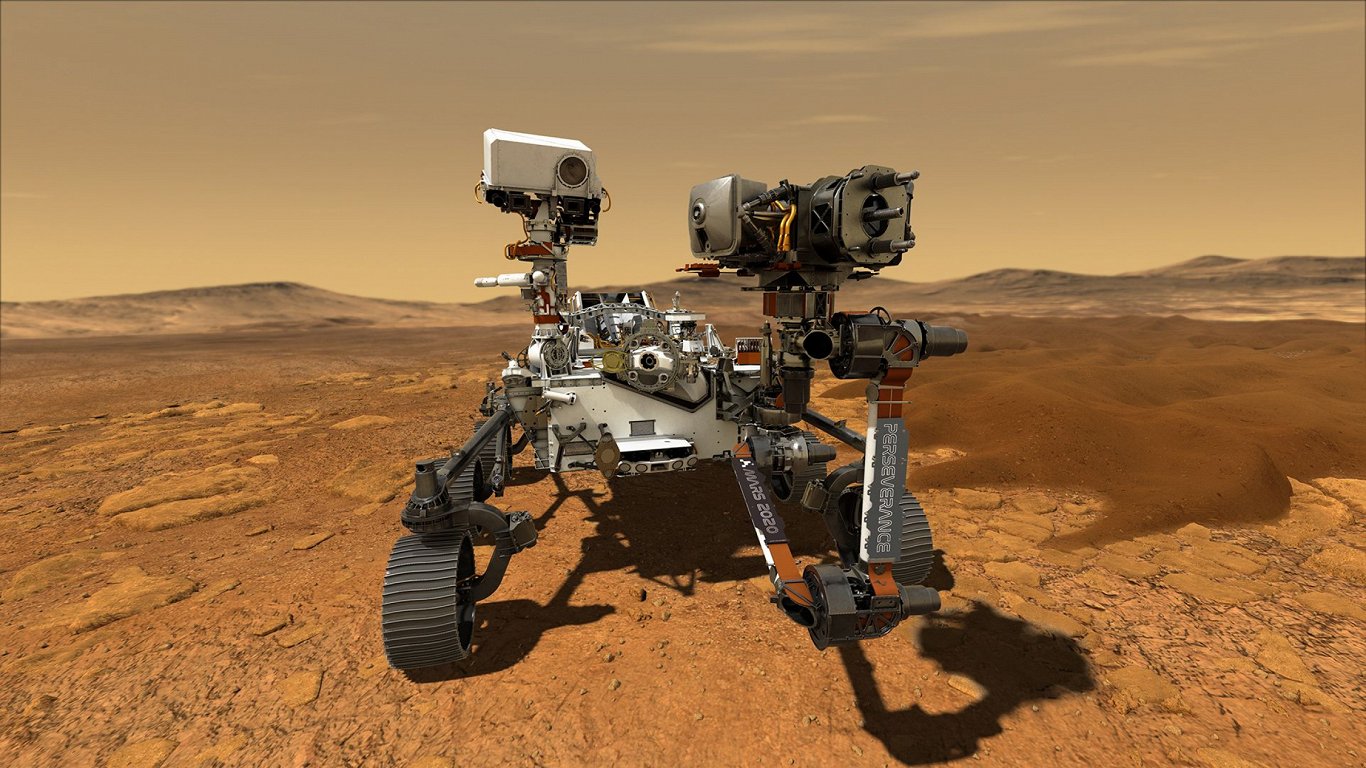NASA Marsa visurgājējs, kas nodēvēt par “Perseverance” jeb “Neatlaidība”.