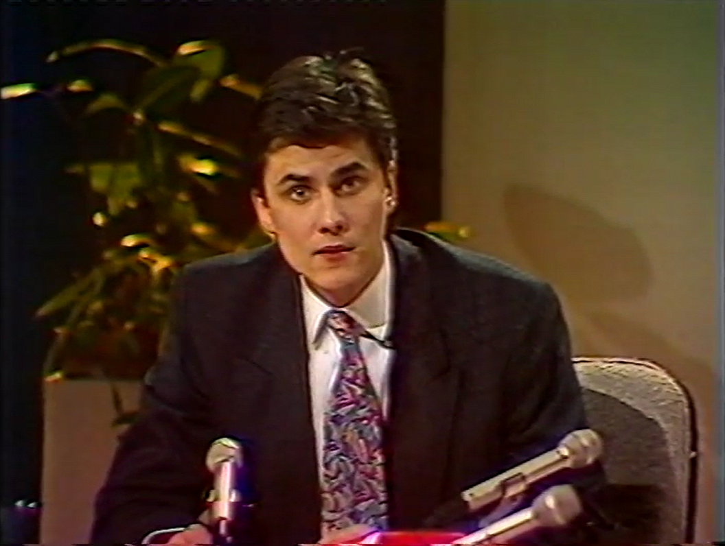 Jānis Šipkēvics. Still from Labvakar. February 1, 1992