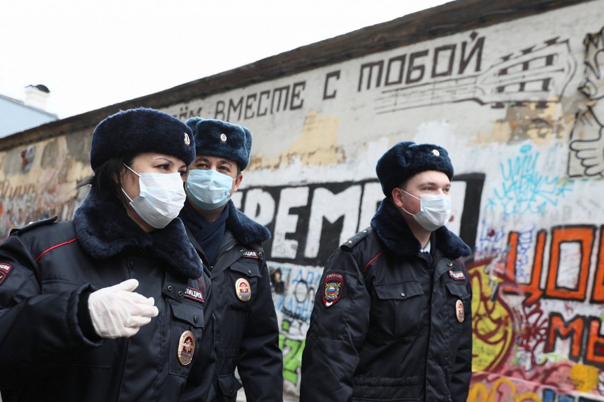 Policija Maskavas ielās, 02.04.2020