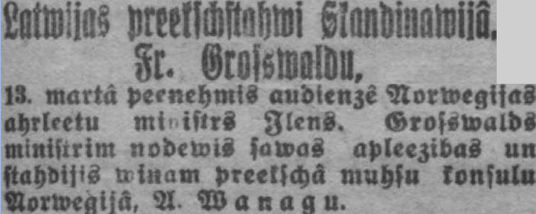 Izgriezums no 1.04.1920 laikraksta “Latvijas Sargs”