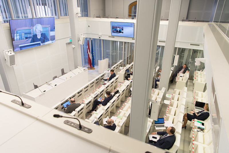 Saeimas ārkārtas sēde daļēji attālinātā režīmā, 23.04.2020.