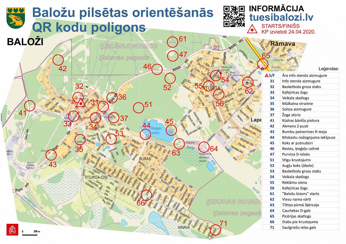 Baložu pilsētas QR kodu karte