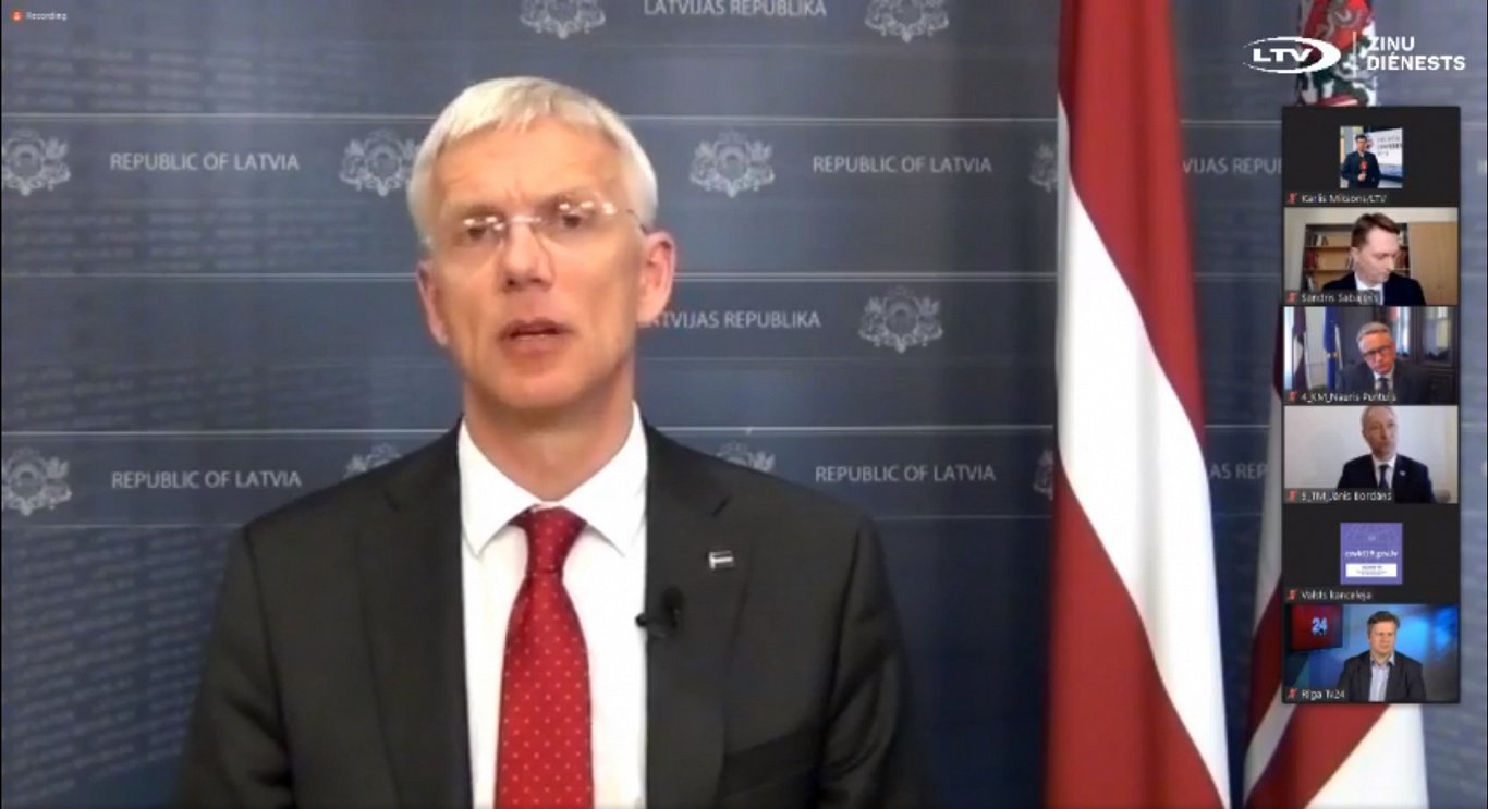 Ministru prezidents Krišjānis Kariņš MK video konferencē