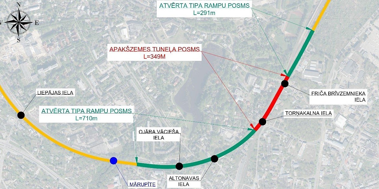 &quot;Rail Baltica&quot; dzelzceļa tuneļa piedāvājums Rīgā, Daugavas kreisajā krastā.