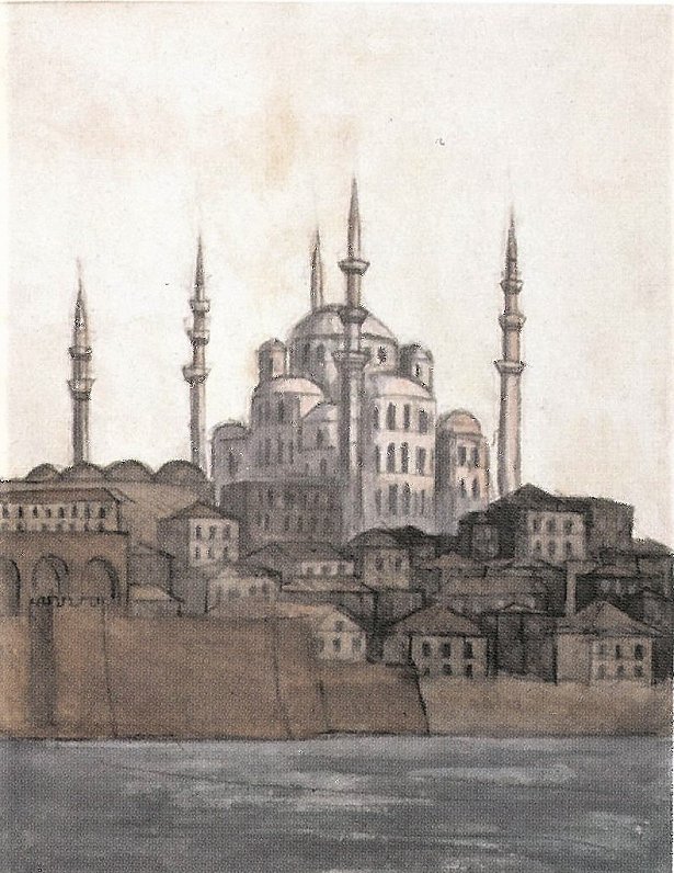 Jāzeps Grosvalds “Zilā mošeja Stambulā”, 1919
