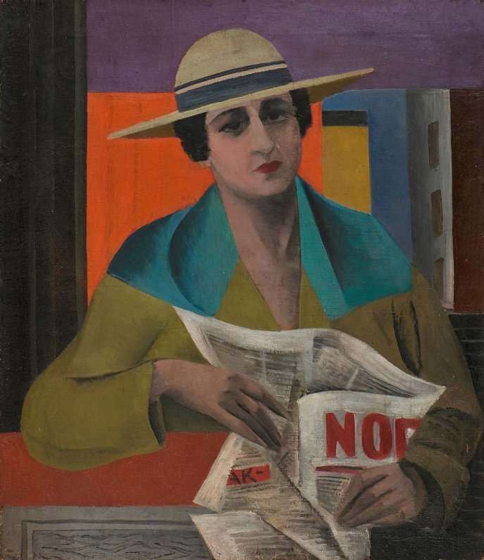 Aleksandra Beļcova. Sieviete ar cepuri. 1922. Audekls, eļļa. LNMM kolekcija.