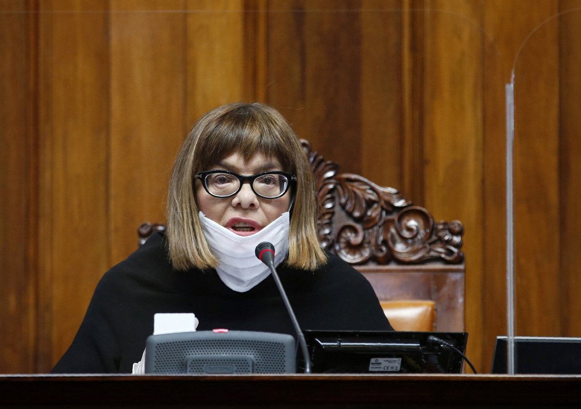 Serbijas parlamenta spīkere Maija Gojkoviča (28.04.20.)