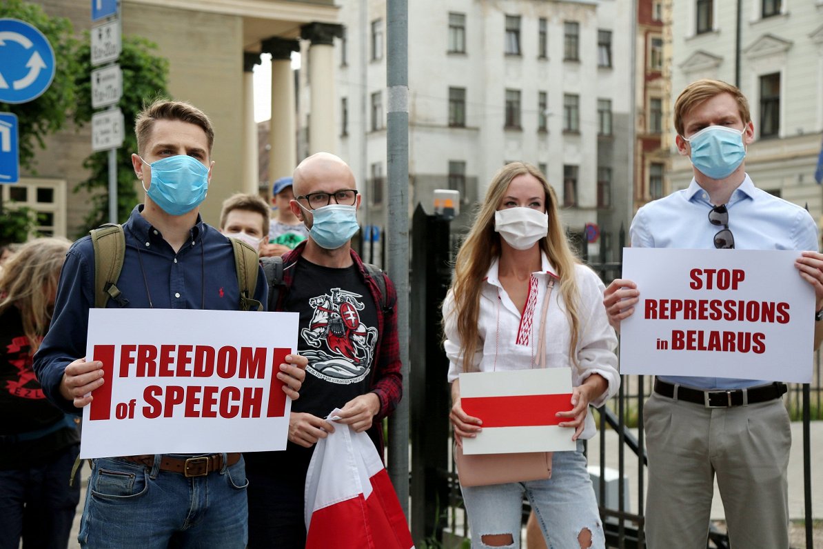 Protests pie Baltkrievijas vēstniecības, 29.06.2020