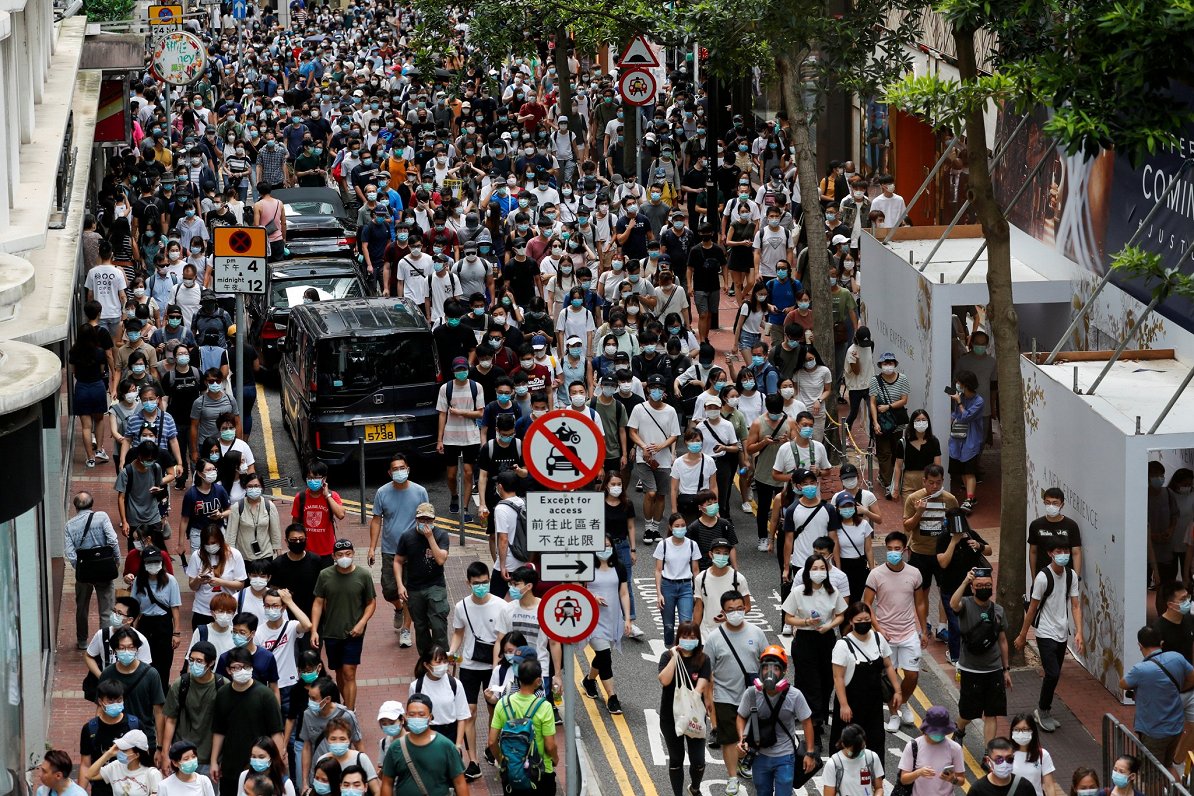 Honkonga, protests pret drošības likumu. 03.07.2020.