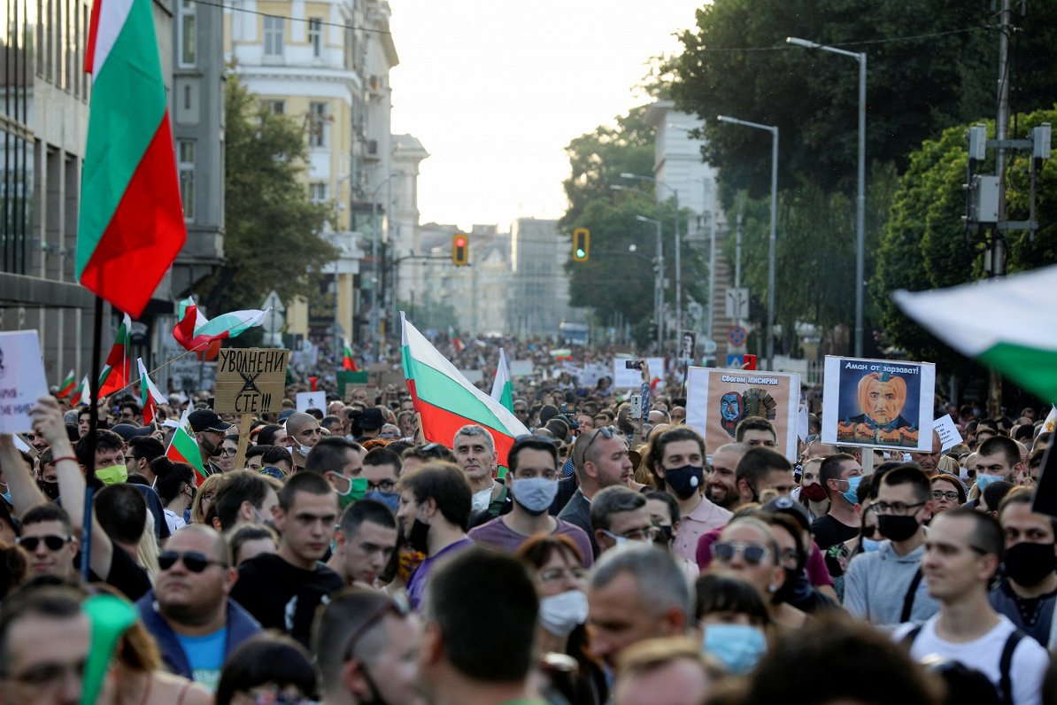 Protests pret valdību Bulgārijā (15.07.2020)