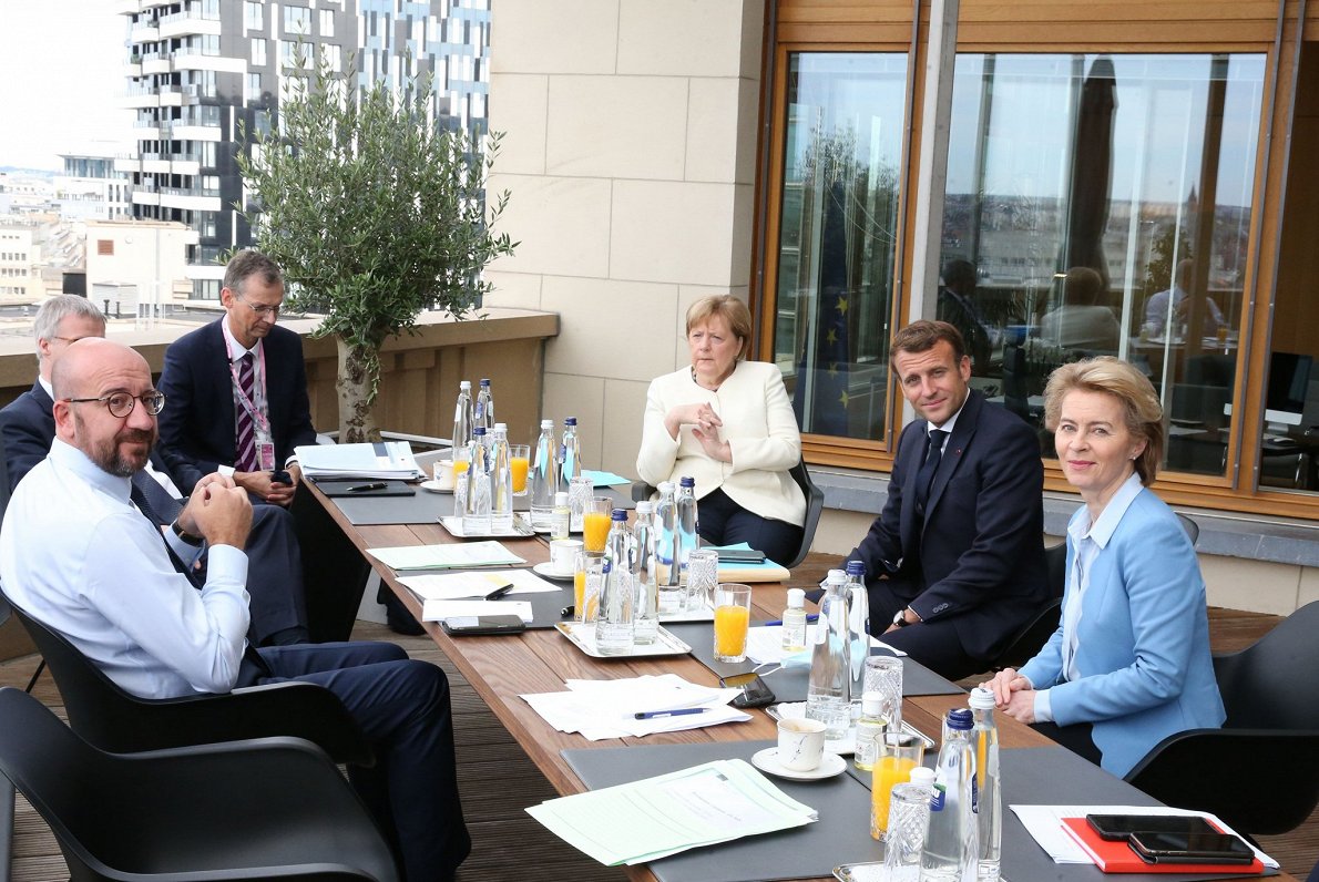ES līderu sarunas Briselē. 2020. gada 19. jūnijs.