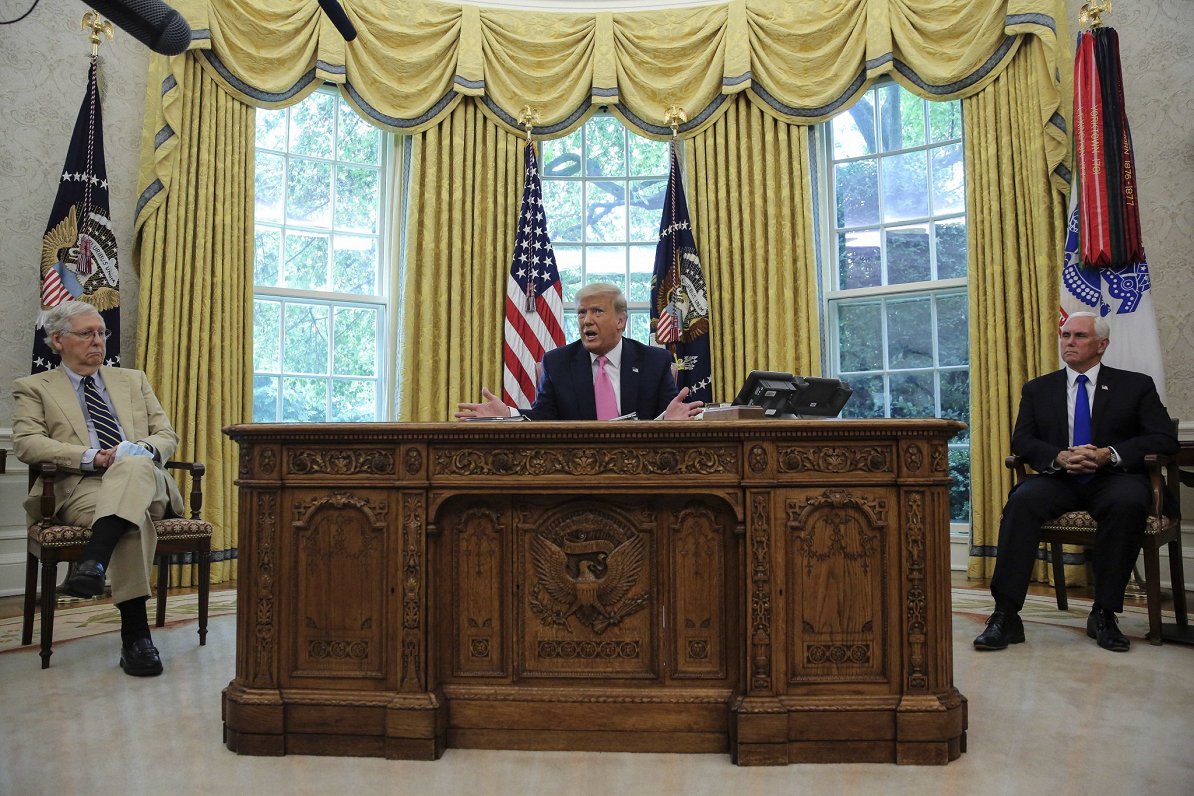 ASV prezidents Donalds Tramps Baltajā namā. 2020. gada 20. jūlijs.