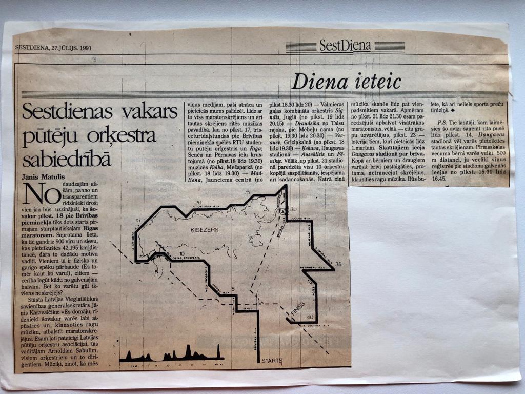 Avīžu izgriezumi 1990.gada rudenī un 1991.gadā
