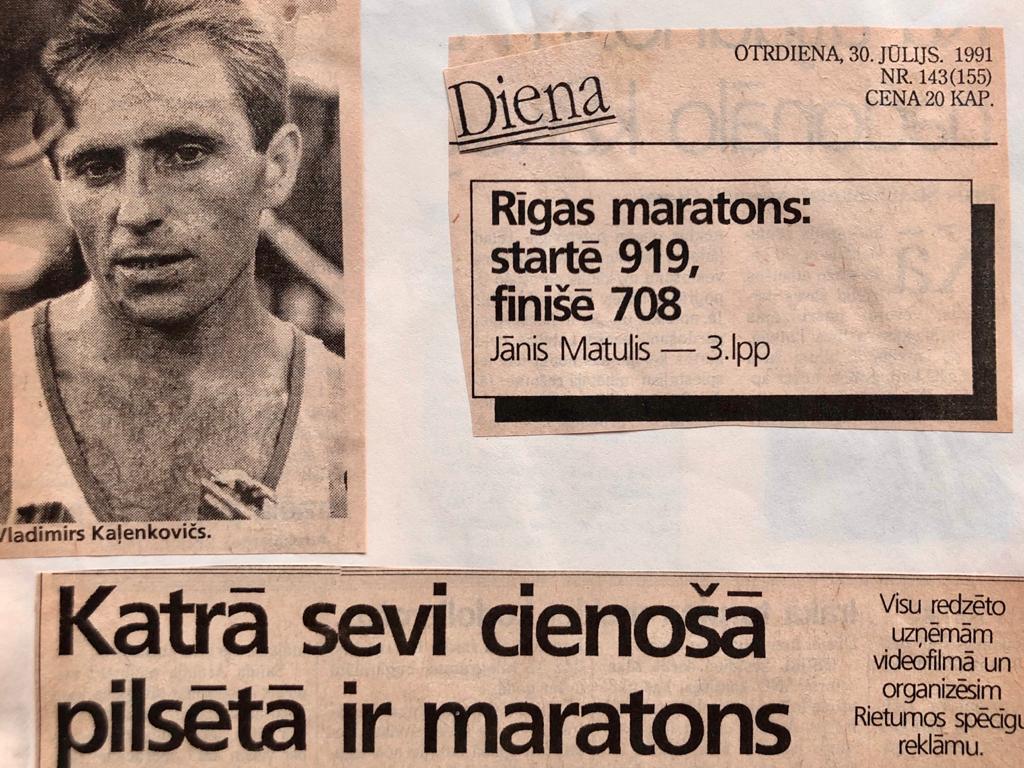 Laikraksti vēsta par Pirmo Rīgas starptautisko maratonu