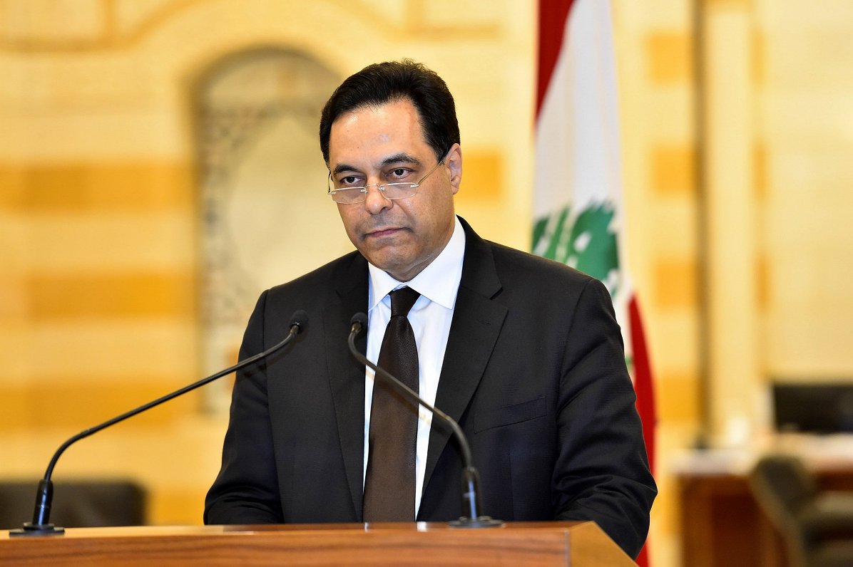 Libānas premjerministrs Hasans Diabs paziņo par valdības atkāpšanos (10.08.2020)
