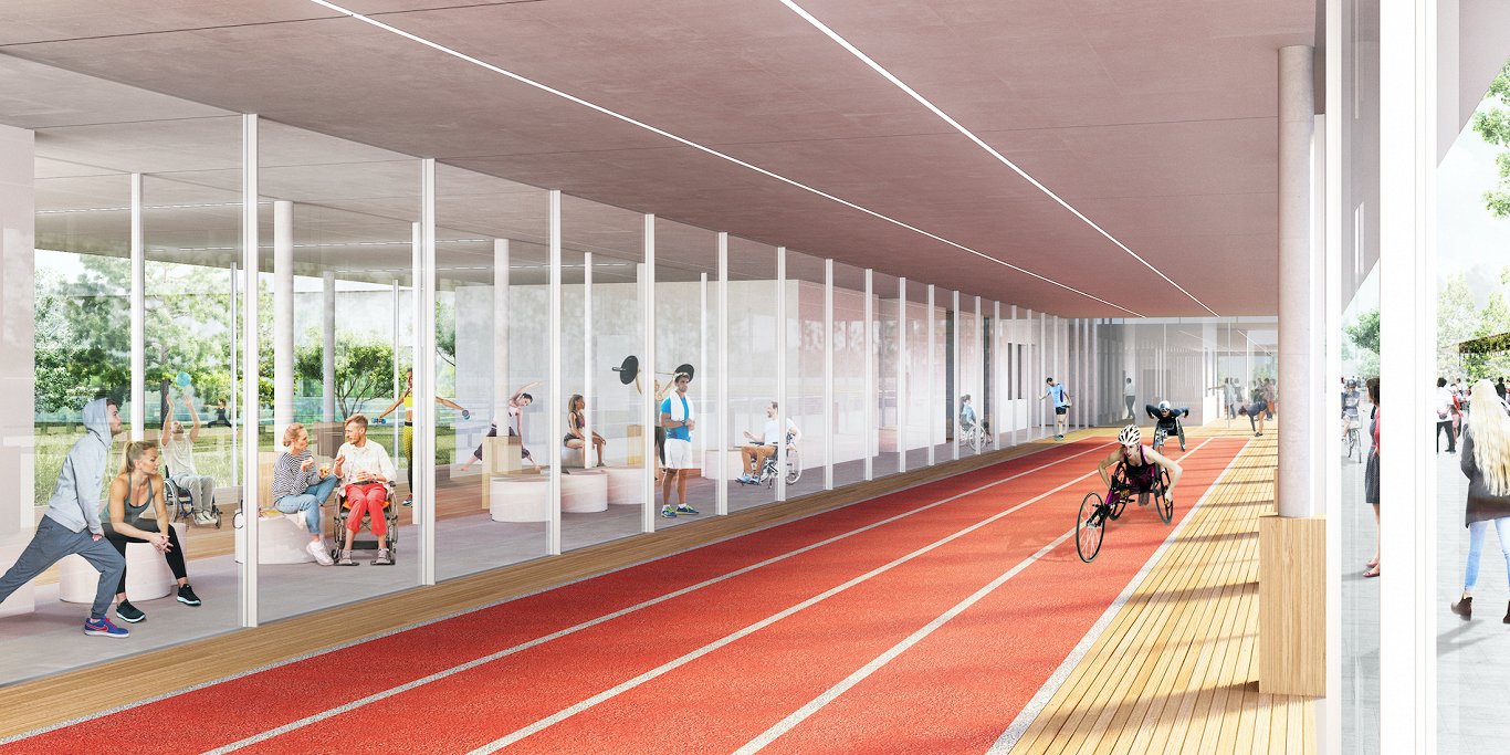 Paralimpiskā sporta centra vizualizācija