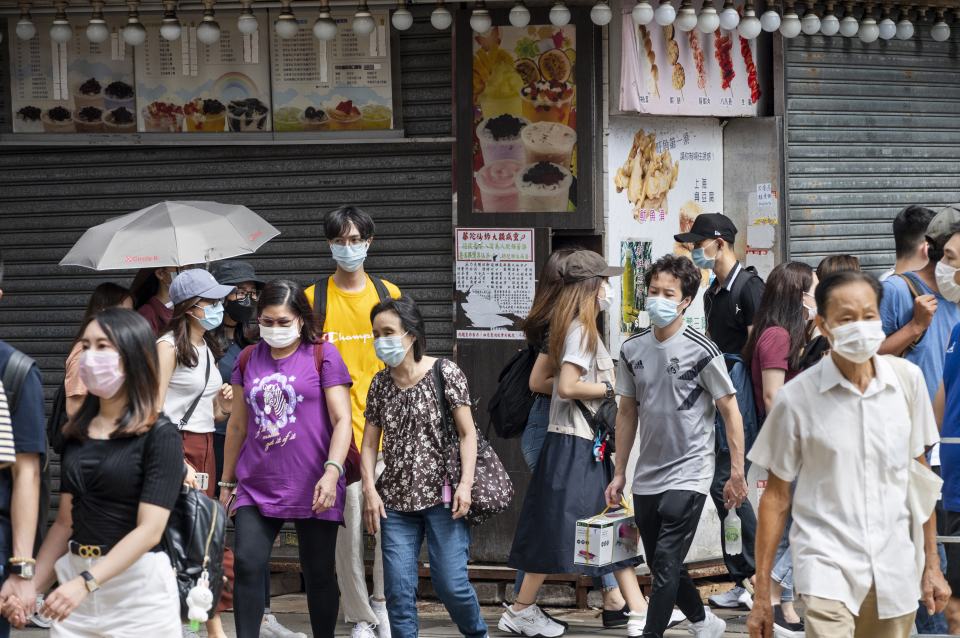 Honkongas iedzīvotāji ielās. 2020. gada augusts.
