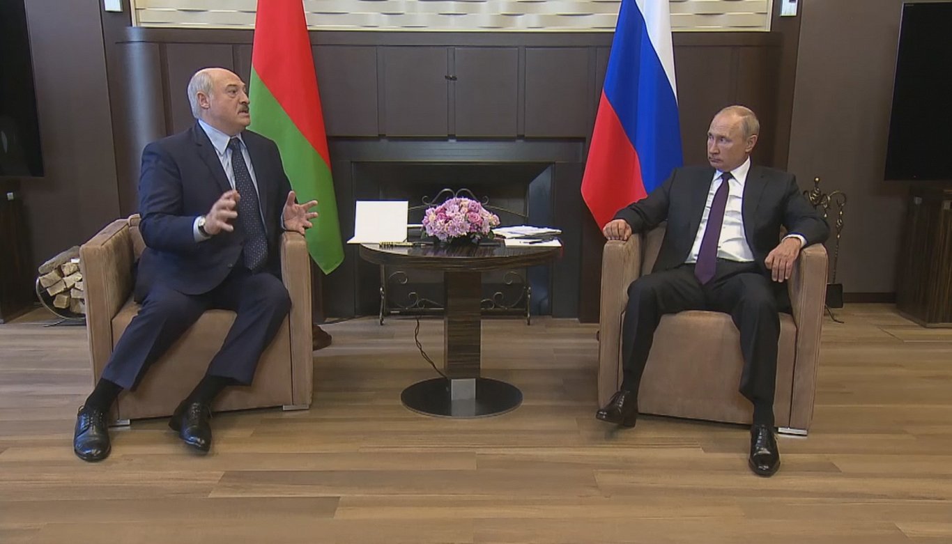 Baltkrievijas prezidents Aleksandrs Lukašenko un Krievijas prezidents Vladimirs Putins (14.09.2020)