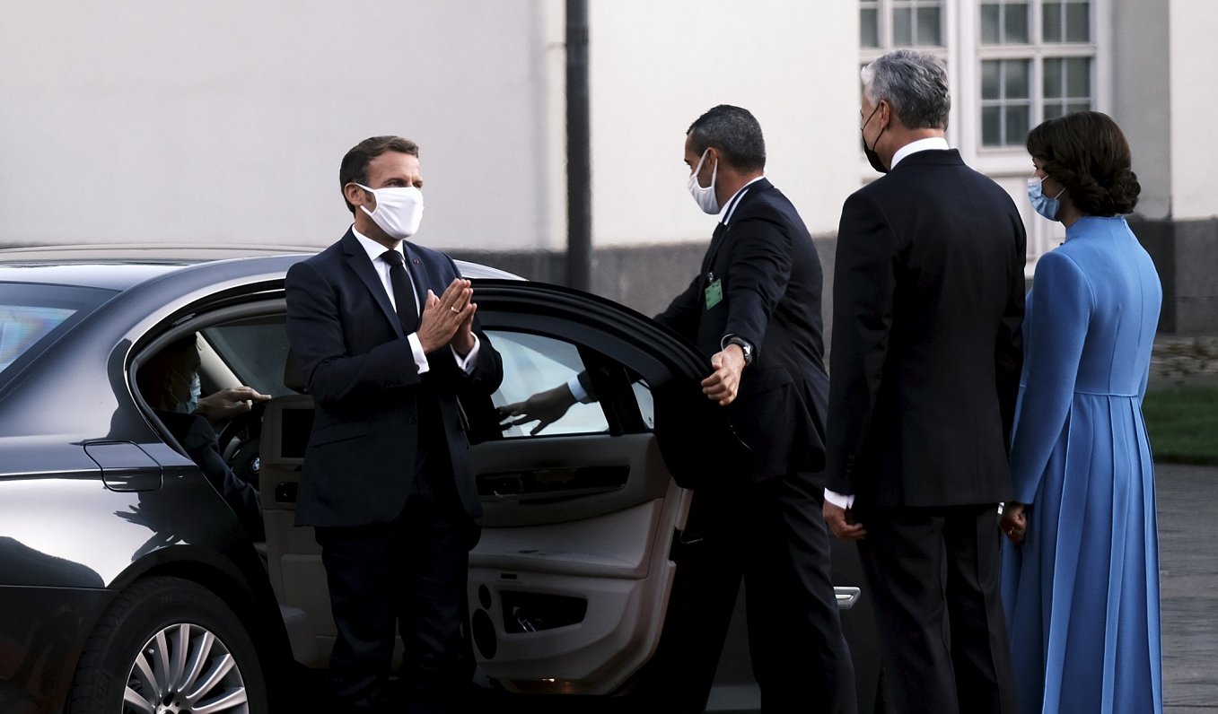 Francijas prezidents Emanuēls Makrons vizītē Lietuvā. 2020. gada 28. septembris.