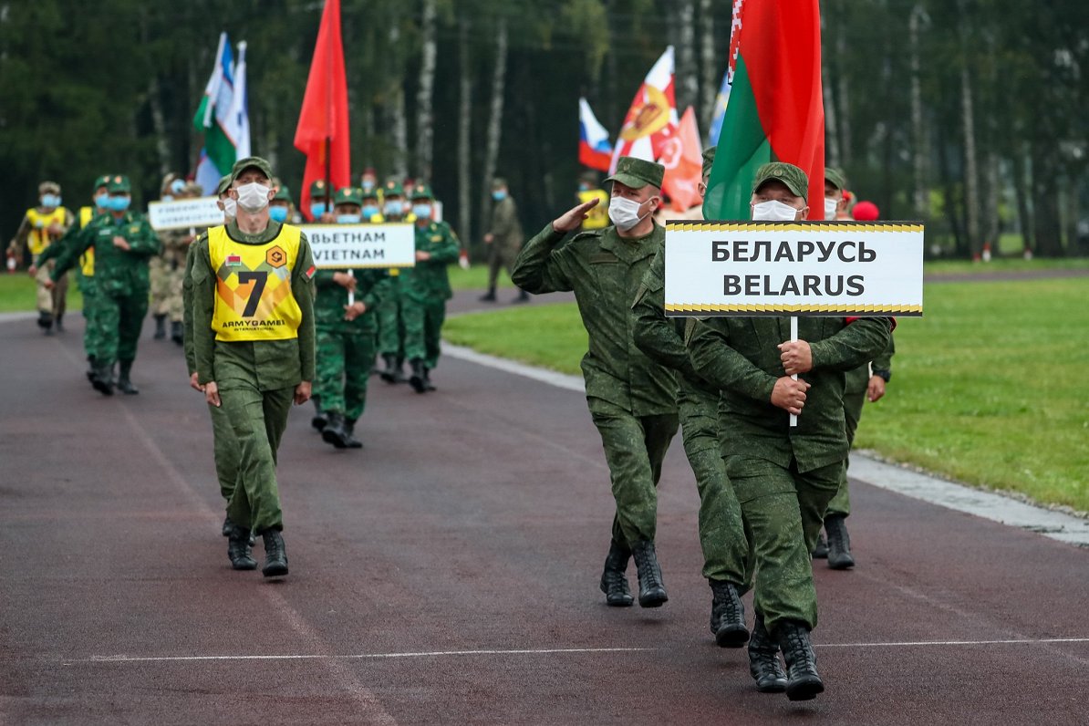 Baltkrievijas armija Krievijas rīkotās mācībās. 2020. gada 26. augusts,