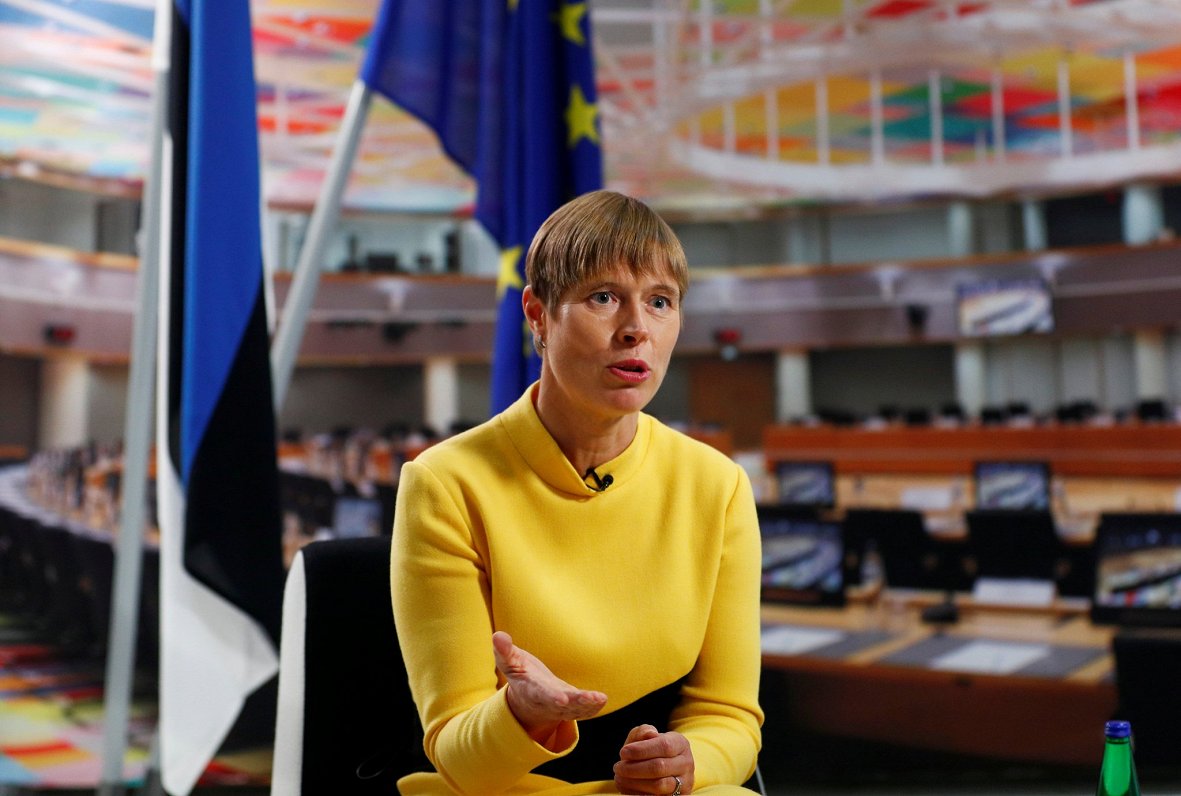 Igaunijas prezidente Kersti Kaljulaida Briselē, Beļģijā. 2020. gada 7. oktobris.