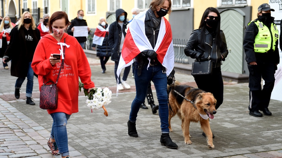 Шествие в поддержку народа Беларуси. Рига, 25 октября