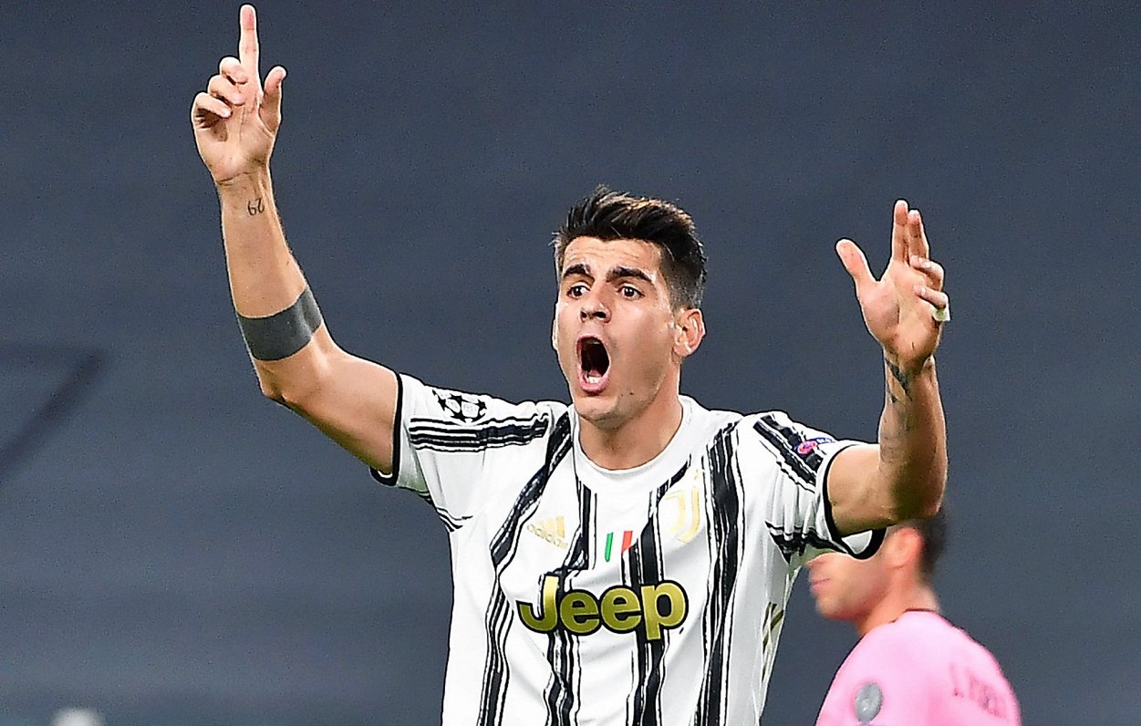 &quot;Juventus&quot; futbolista Alvaro Moratas reakcija pēc viņam neieskaitītiem vārtiem