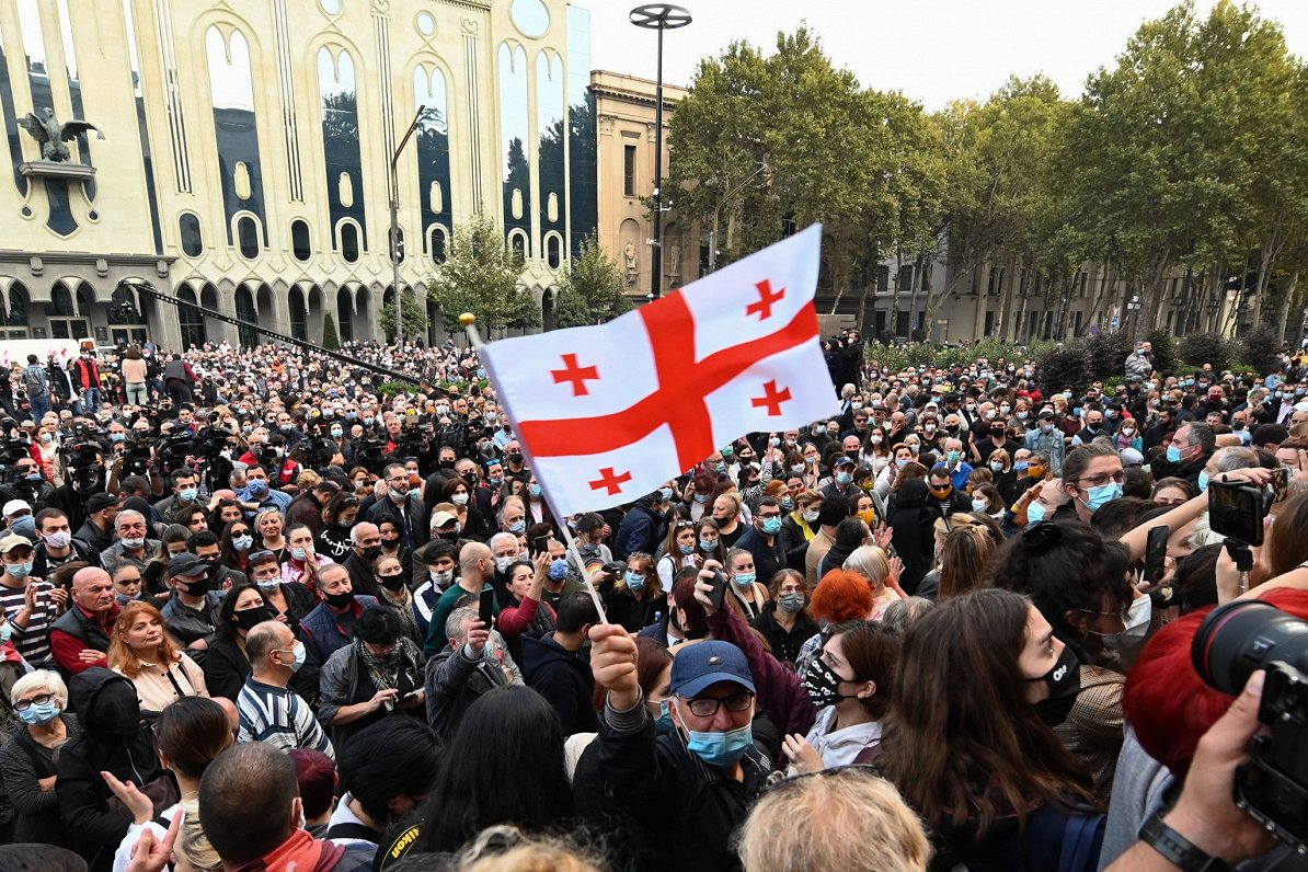 Opozīcijas atbalstītāji Tbilisi ielās, 1.11.2020