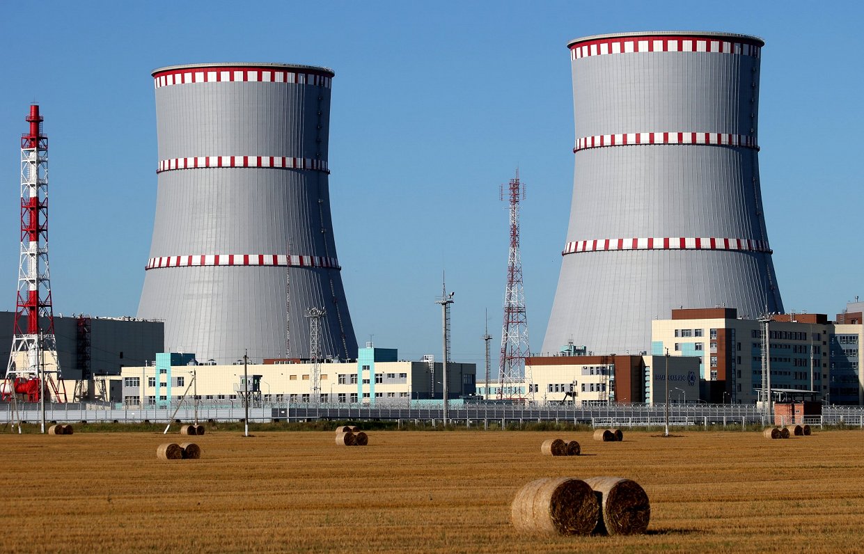 Attēlā Astravjecas atomelektrostacija