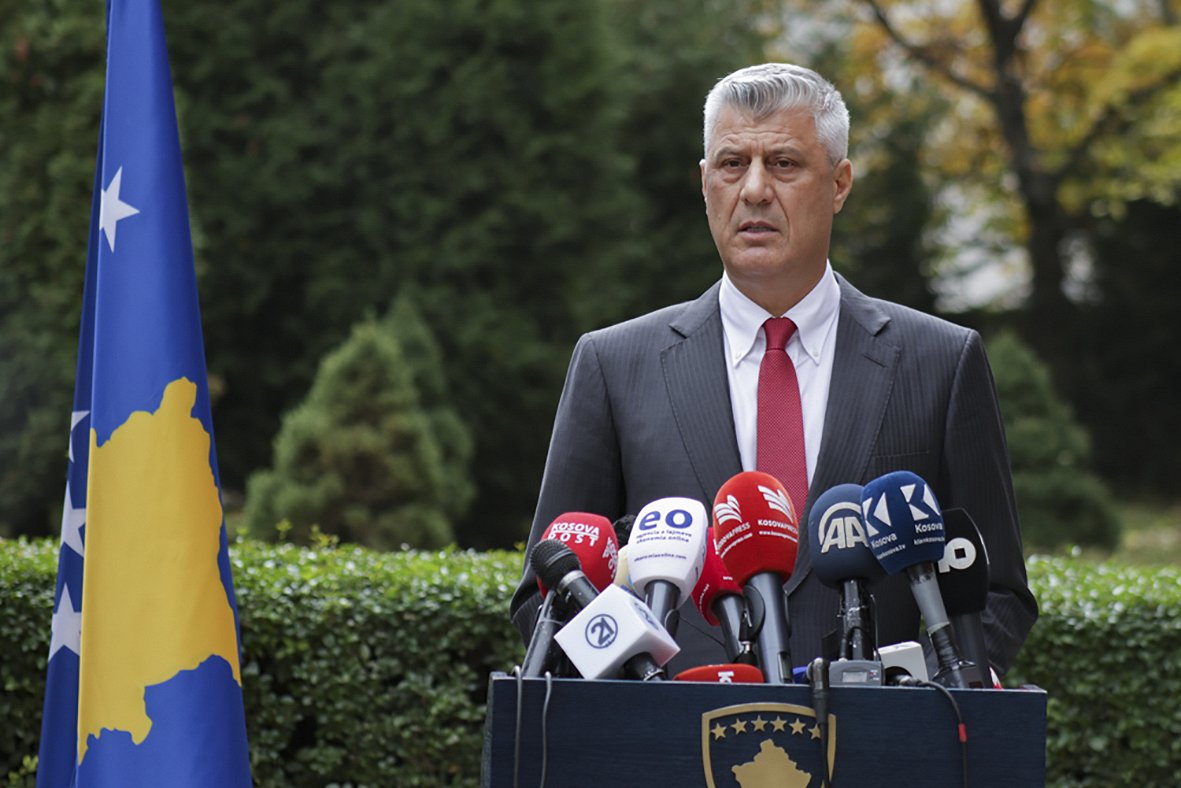Kosovas prezidents Hašims Tači. 2020. gada 5. novembris.