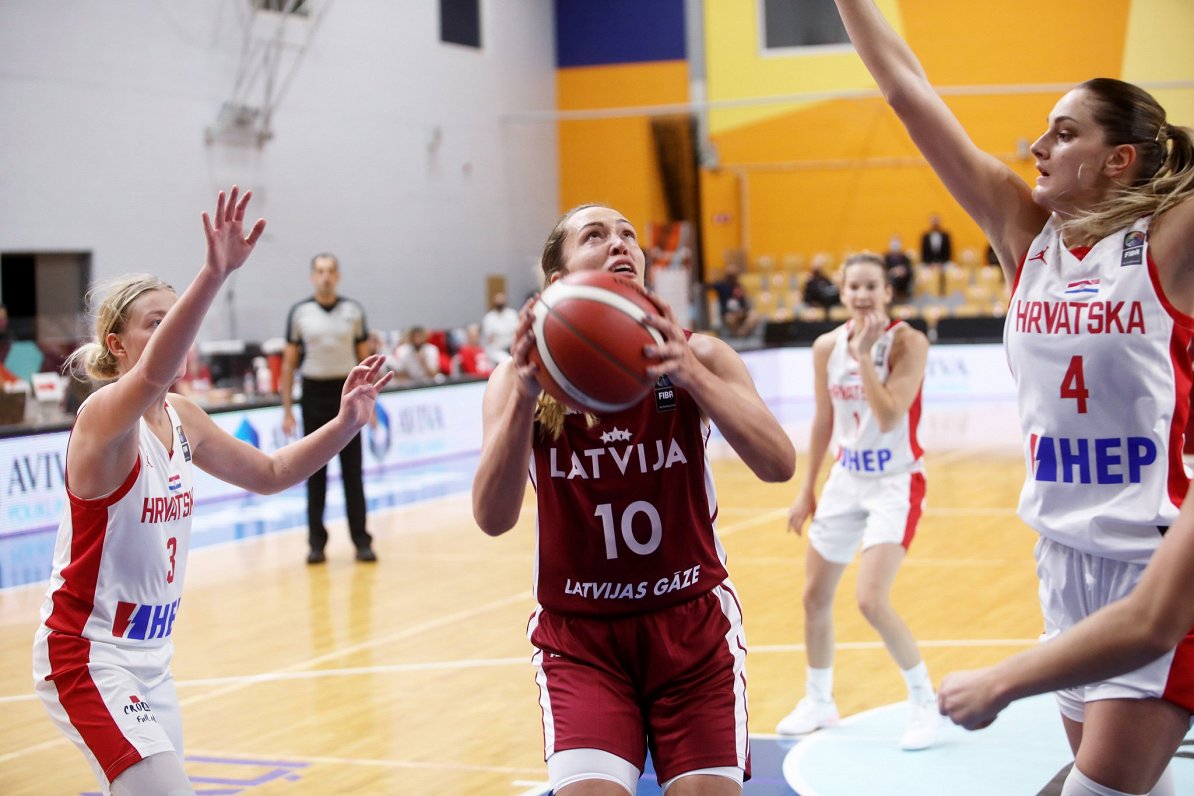 Latvijas un Horvātijas izlases Eiropas čempionāta kvalifikācijas spēlē