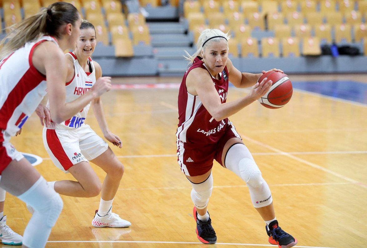 Latvijas un Horvātijas izlases Eiropas čempionāta kvalifikācijas spēlē