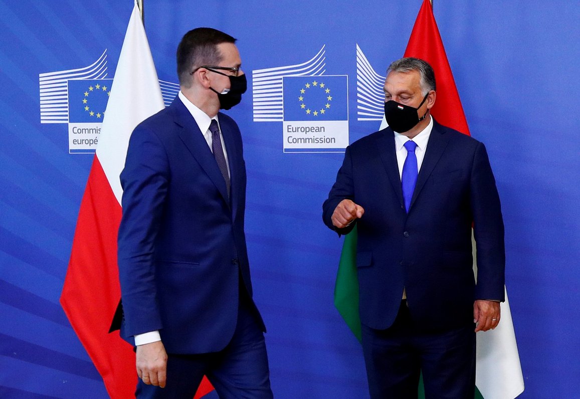 Polijas un Ungārijas premjeri Briselē, 2020.gada septembris