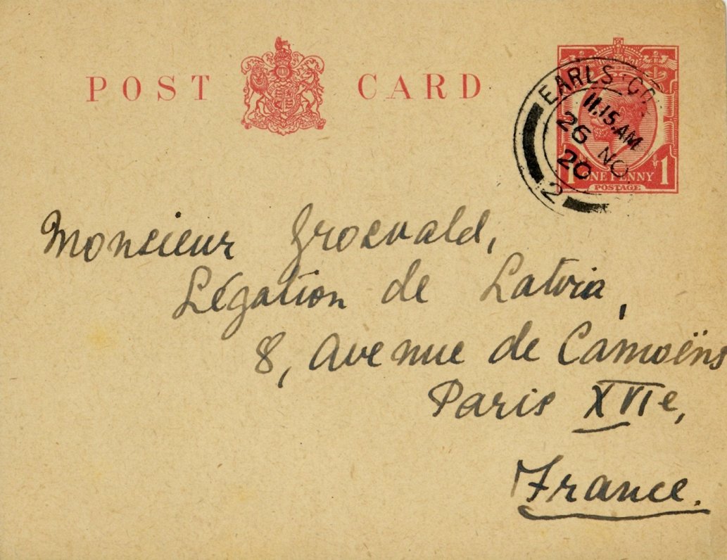Margarētas sūtītā pastkarte