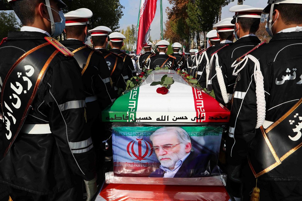 Irānas kodolzinātnieka Mohsena Fahrizades bēres. 2020. gada 30. novembris.