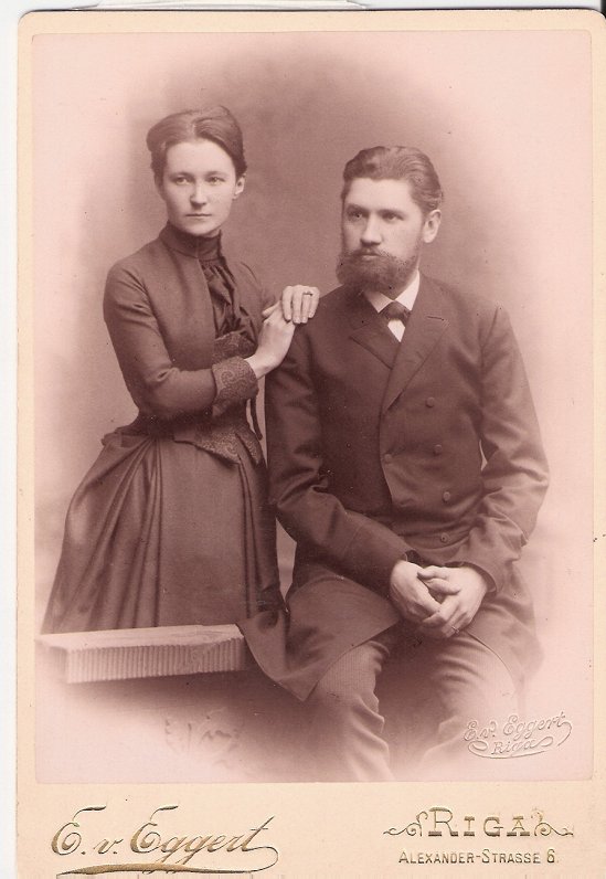 Frīdrihs Grosvalds ar sievu Mariju 1888. gadā.