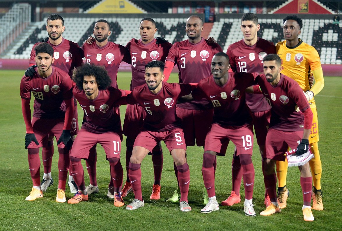 Kataras futbola izlase pirms pārbaudes spēles pret Kostariku