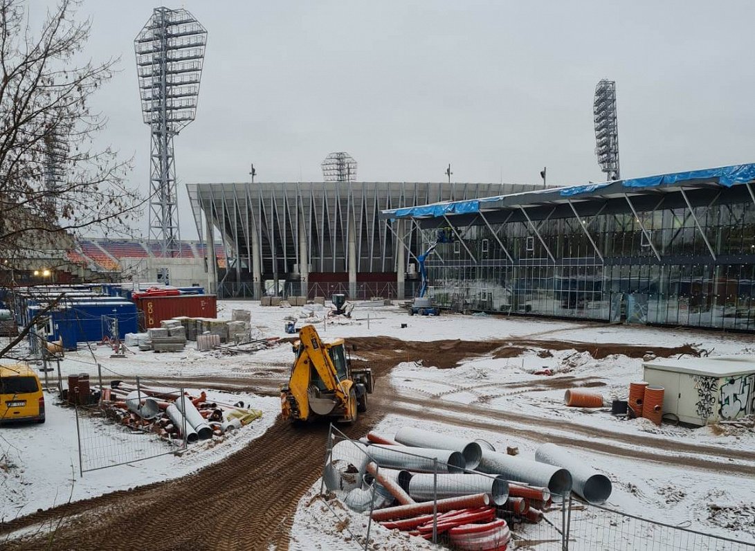 &quot;Daugavas&quot; ledus halles būvniecība 2021.gada janvārī