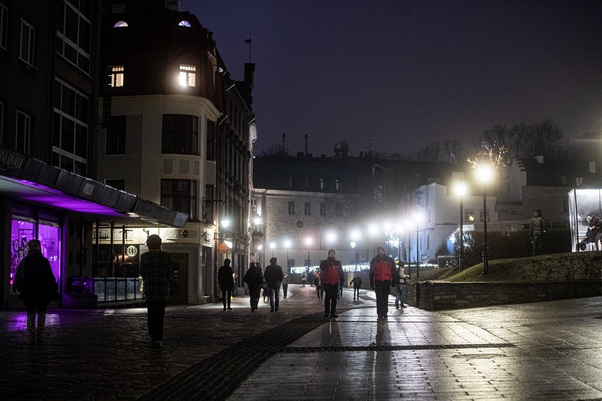 Igaunijas galvaspilsētas Tallinas ielas. 2021. gada janvāris.