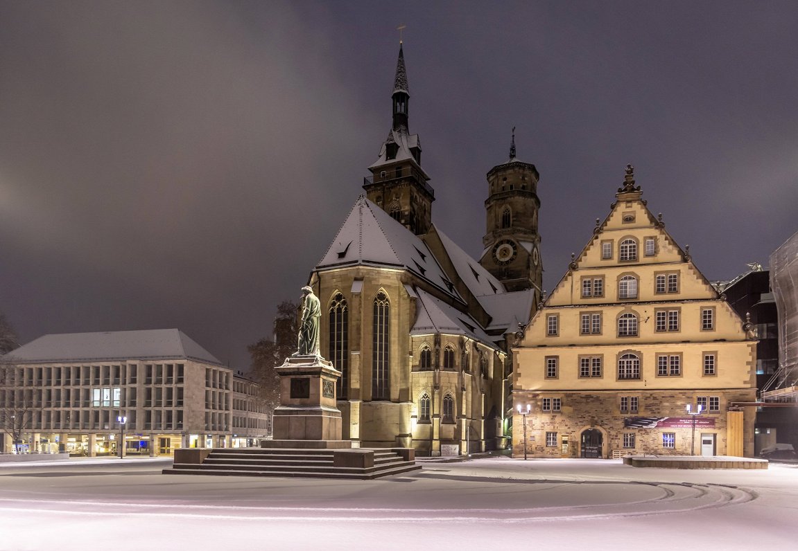 Sniegs Vācijas pilsētā Štutgartē