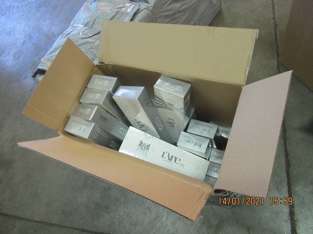 Muitas pārvaldes konfiscētā kontrabandas cigarešu krava