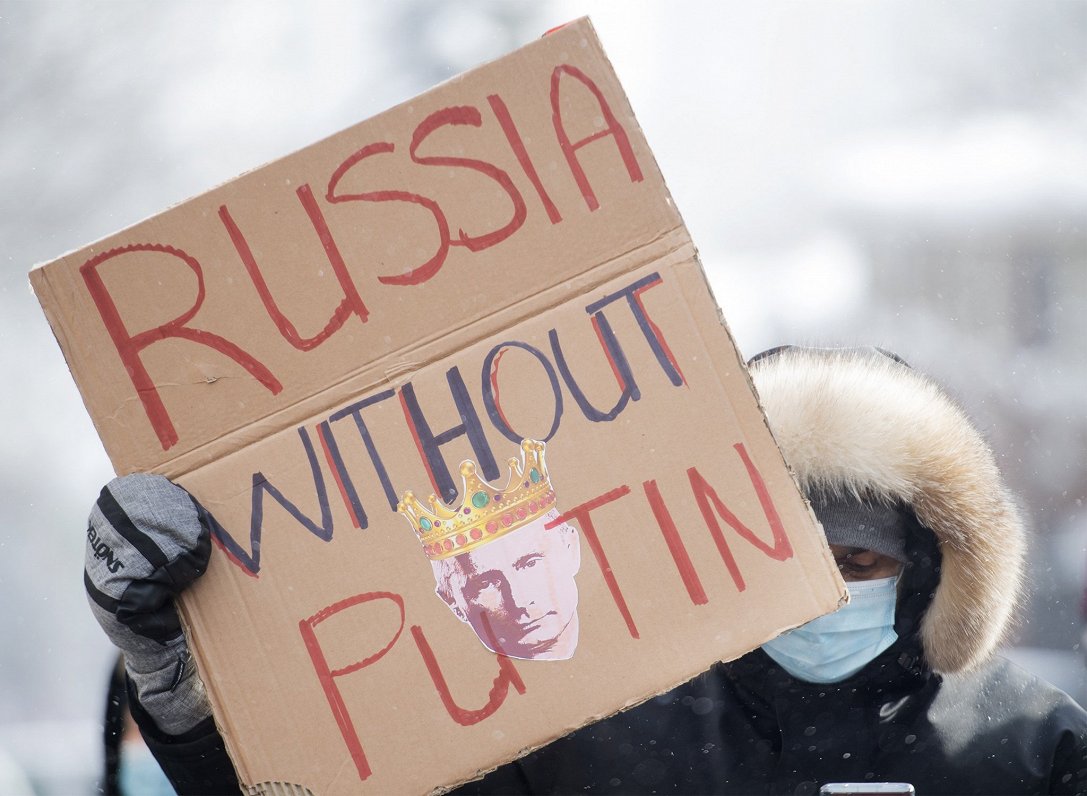 Акция протеста в РФ в январе 2021 года.