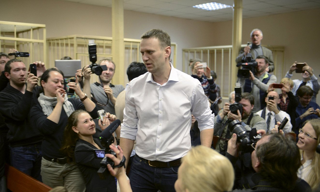 Krievijas opozicionārs Aleksejs Navaļnijs tiesā. 2013. gads