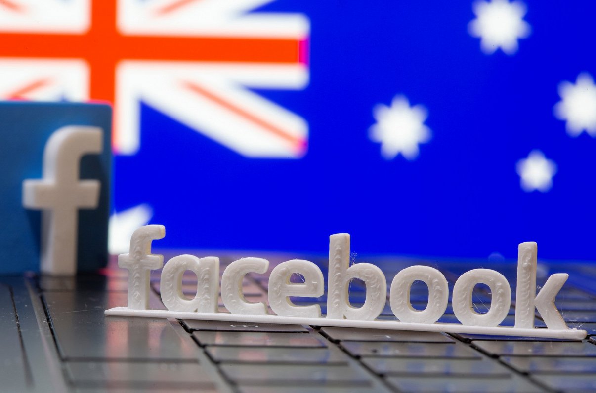&quot;Facebook&quot; logo uz Austrālijas karoga fona